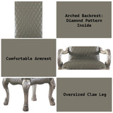 Set of 2 Matte White Faux Leather Arm Chairs - Omega Lifestyles