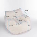 Soft Teddy Fabric Tufted Foam Bean Bag Chair Coffee - Omega Lifestyles