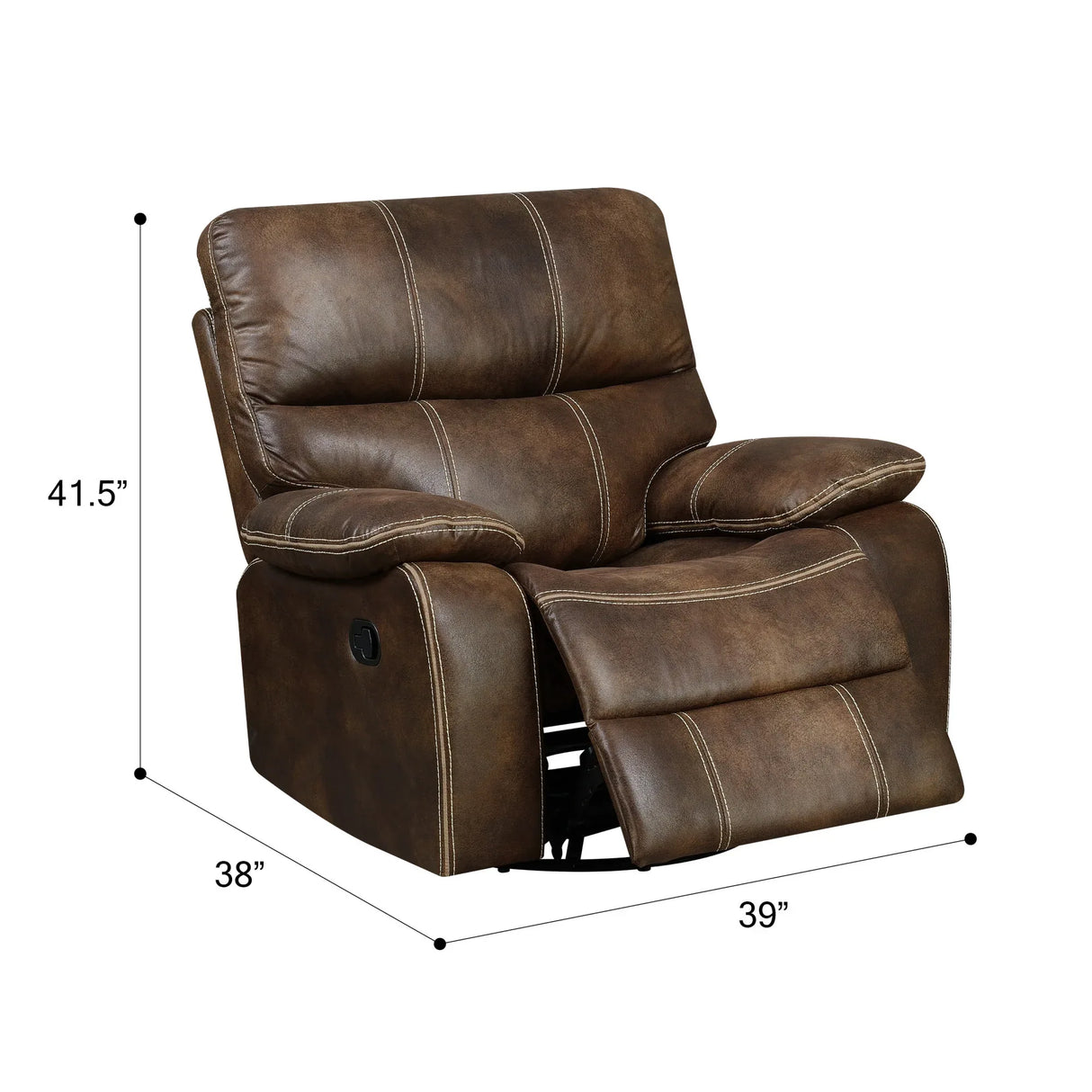 Brown Fabric Swivel Gliding Recliner Chair - Omega Lifestyles