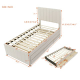 Twin Upholstered Platform Bed With Trundle And Drawers - Omega Lifestyles