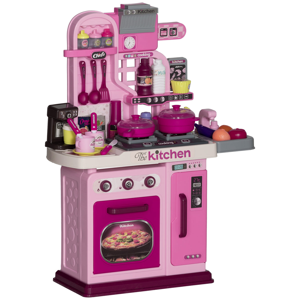 Interactive Kids Plastic Play Kitchen Set With Sounds