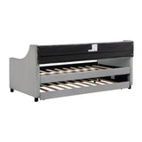 Twin Upholstered Wood Daybed With Trundle Frame - Omega Lifestyles