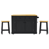 48-Inch Classic Kitchen Island Cart With Bar Stools - Omega Lifestyles