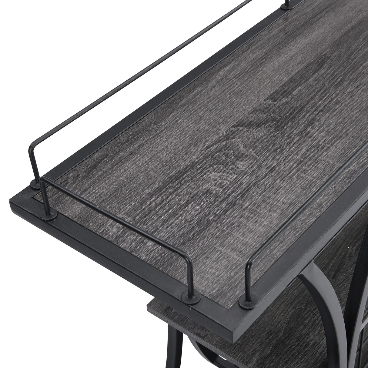 Industrial Style Mobile Iron 3-Tier Bar Cart With Casters - Omega Lifestyles