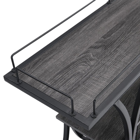 Industrial Style Mobile Iron 3-Tier Bar Cart With Casters - Omega Lifestyles