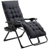 Outdoor Steel Folding Padded Cushion Reclining Lounge Chair Set