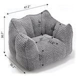 Chenille Bean Bag Chair With Resilient Foam - Omega Lifestyles