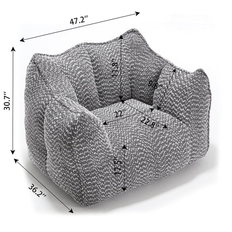 Chenille Bean Bag Chair With Resilient Foam - Omega Lifestyles