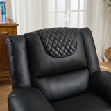 Medium-Firm Remote-Controlled Heating Massage Recliner PU Leather - Omega Lifestyles