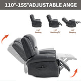 Heat Massage Faux Leather Swivel Rocking Recliner Chair - Omega Lifestyles