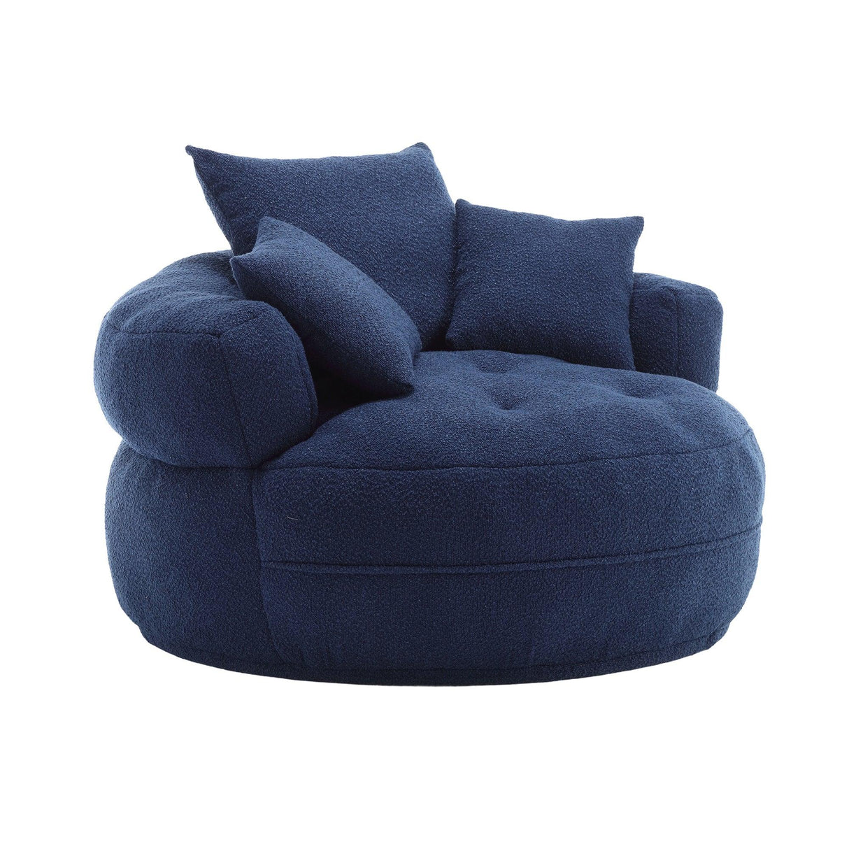 Modern Chenille Circular Sleeper Chair With Throw Pillows - Omega Lifestyles