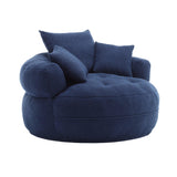 Modern Chenille Circular Sleeper Chair With Throw Pillows - Omega Lifestyles