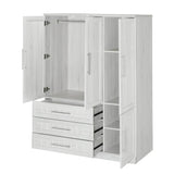 Classic White Solid Wood 4 Door Wardrobe With Drawers - Omega Lifestyles