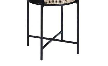Black Metal And Synthetic Wood Round End Table - Omega Lifestyles