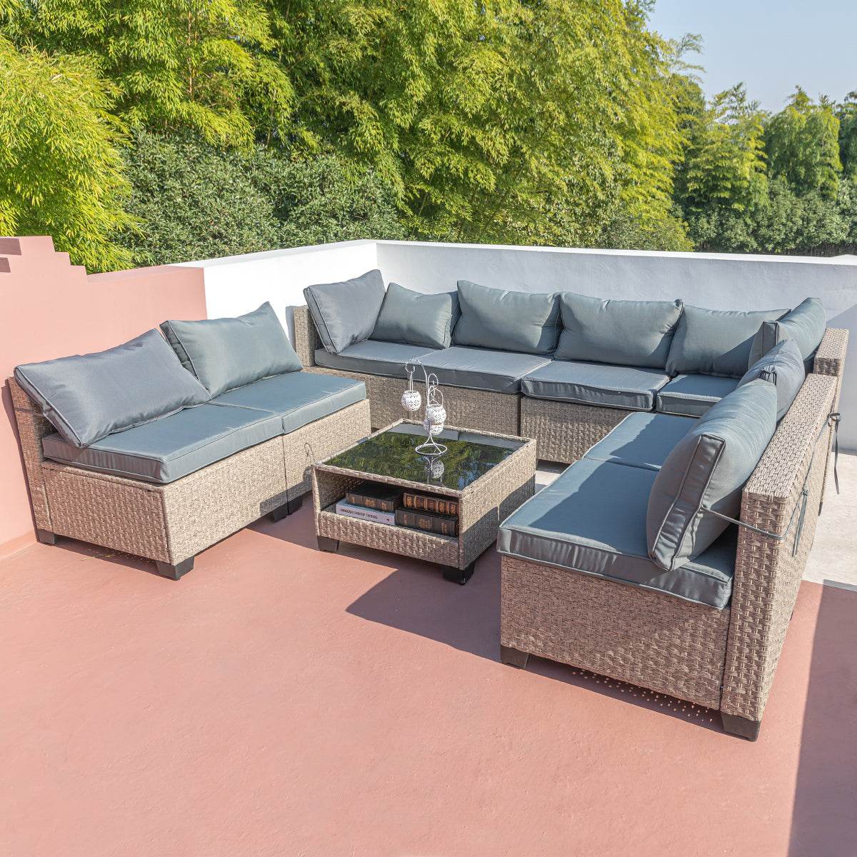 9-Piece All-Weather Boho Outdoor Patio Furniture Set