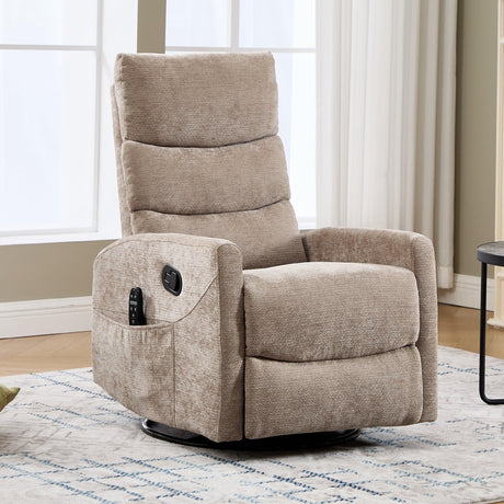 Heat Massage Swivel Rocking Recliner Chair With Lumbar Heat - Omega Lifestyles