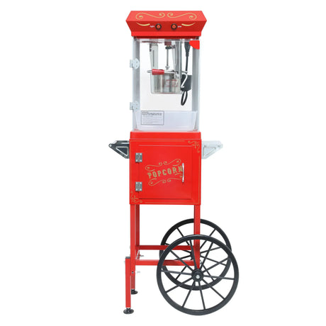 Theater-Style 6OZ Stainless Steel Popcorn Machine Cart - Omega Lifestyles