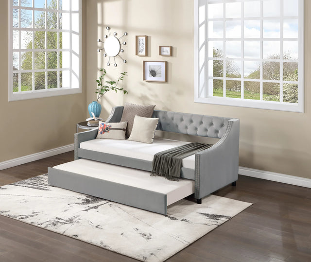 Twin Upholstered Wood Daybed With Trundle Frame - Omega Lifestyles