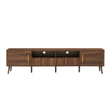 Modern Walnut TV Stand With Soft-Close Doors and Storage - Omega Lifestyles