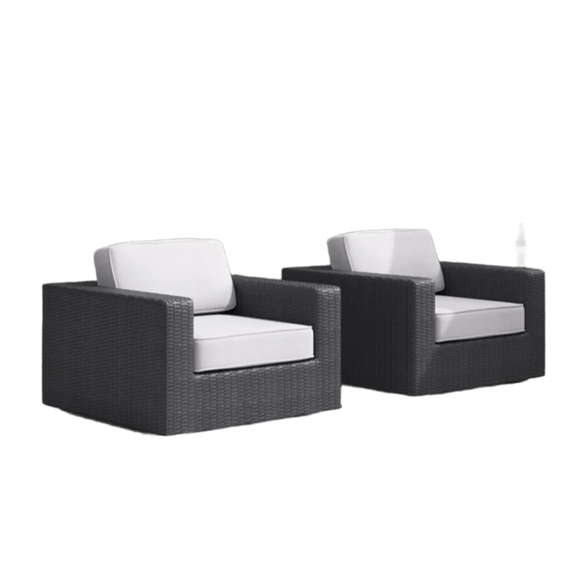 Set Of Two All-Weather Rattan Patio Chairs With Cushions - Omega Lifestyles