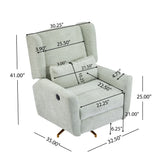 Power Boucle Upholstered 360-Degree Swivel Recliner Chair - Omega Lifestyles