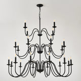 Farmhouse 24-Light Matte Black Metal Chandelier - Omega Lifestyles