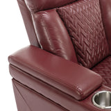 Power Recliner Chair PU Leather With USB Tray Table - Omega Lifestyles