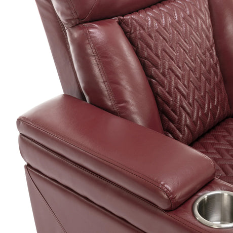 Power Recliner Chair PU Leather With USB Tray Table - Omega Lifestyles