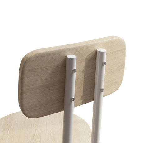 3-Piece White Oak MDF Dining Table Set With Stools - Omega Lifestyles