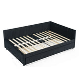 Full Size Velvet Upholstered Daybed With Trundle - Omega Lifestyles