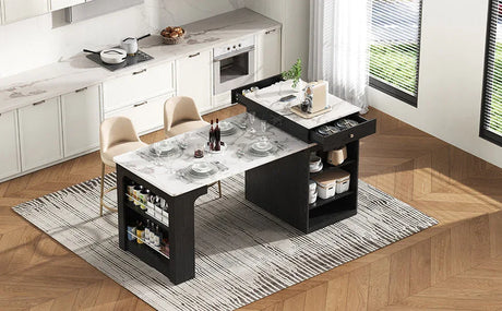 Extendable Dining Table Kitchen Island With Storage - Omega Lifestyles