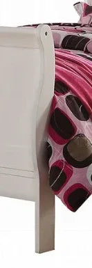 Full White Synthetic Wood Sleigh Bed Frame - Omega Lifestyles