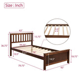 Twin Solid Wood Platform Bed With Headboard And Footboard - Omega Lifestyles