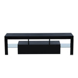 Classic Black TV Stand With RGB LED Lighting - Omega Lifestyles