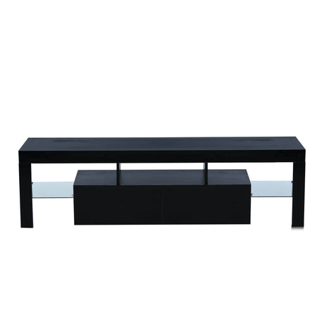 Classic Black TV Stand With RGB LED Lighting - Omega Lifestyles