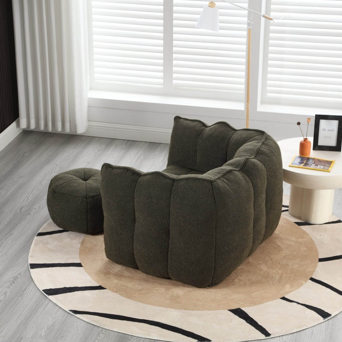 Soft Chenille Bean Bag Chair with Foam - Sleep Galleria
