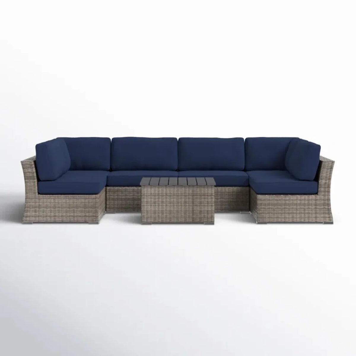 4-Person Modular Weather-Resistant Outdoor Wicker Seating Set - Omega Lifestyles