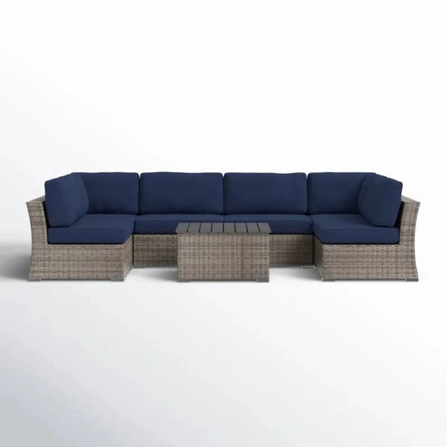 4-Person Modular Weather-Resistant Outdoor Wicker Seating Set - Omega Lifestyles