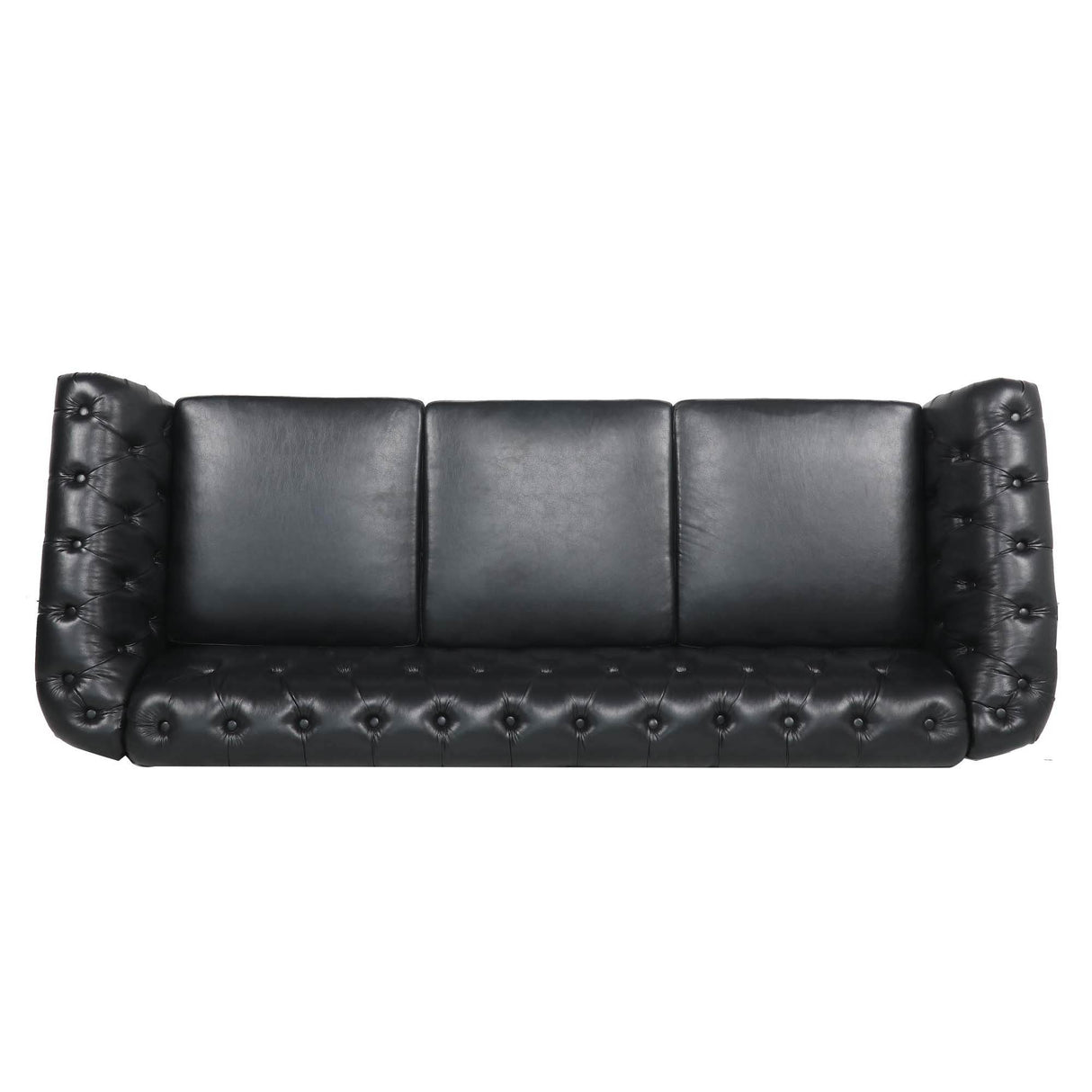 Chesterfield Three Seater Sofa With Soft PU Leather Upholstery - Omega Lifestyles
