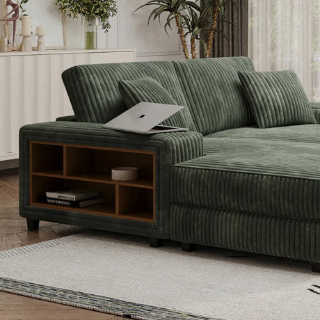 Convertible Corduroy Fabric Oversized Double Lounge Sofa Chair - Omega Lifestyles