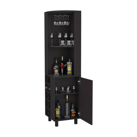 Leah Corner Bar Cabinet With Wine Rack Storage - Omega Lifestyles