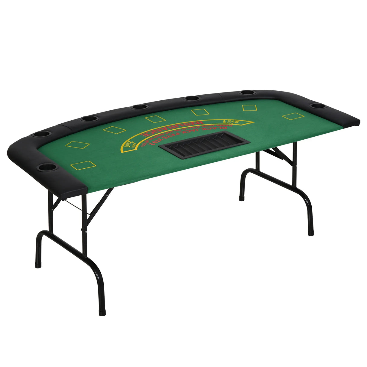 Foldable Half-Shape Professional Blackjack Poker Table - Omega Lifestyles