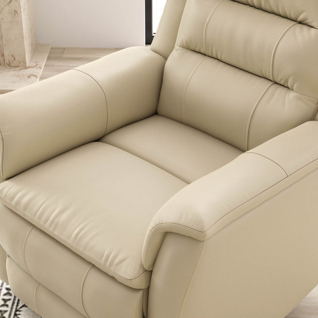 Swivel Glider Recliner With Manual Footrest And Leather Upholstery - Omega Lifestyles