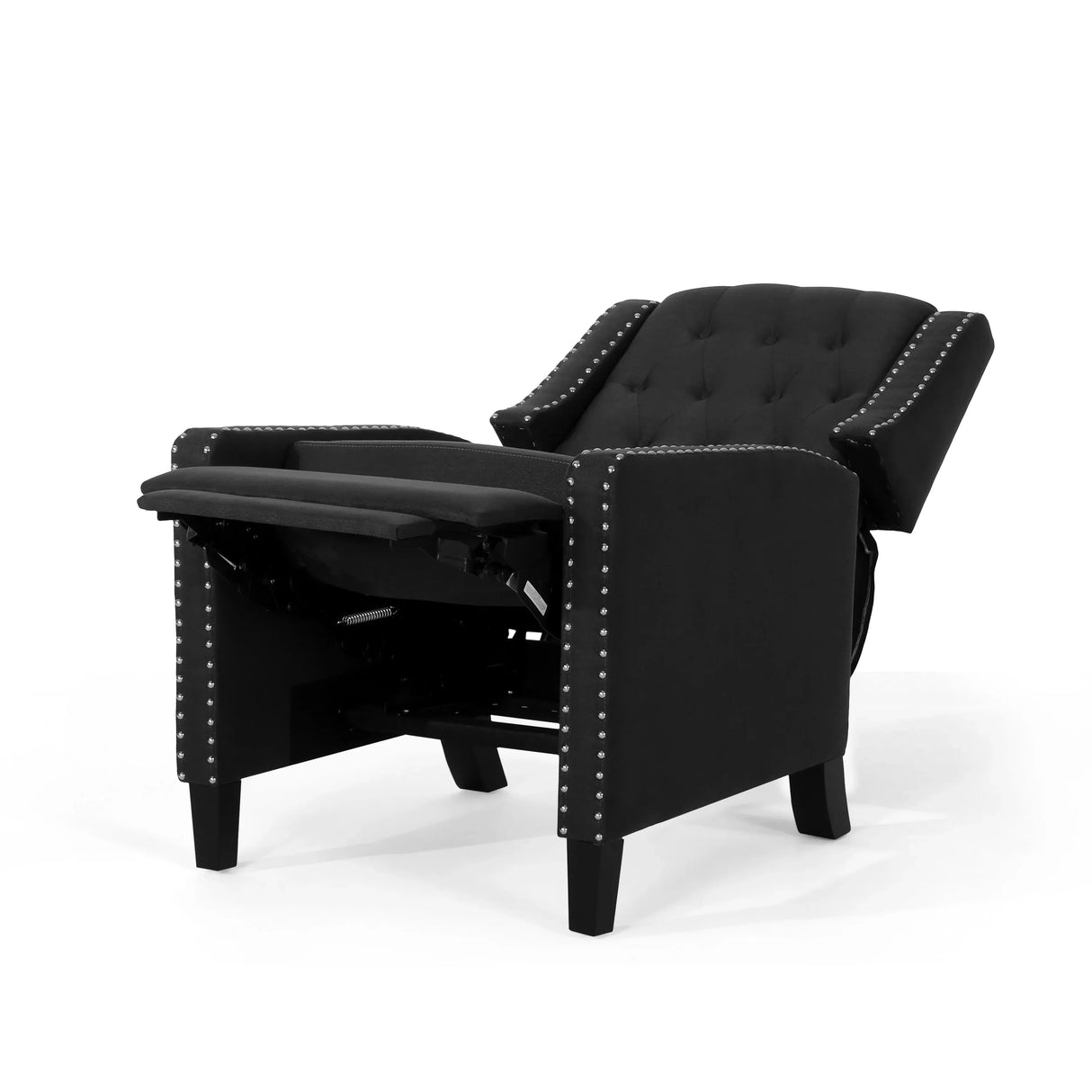 Dark Gray Fabric Push Back Recliner Chair With Birch Legs - Omega Lifestyles