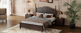 Full Size Dark Walnut Wood Platform Bed Frame - Omega Lifestyles