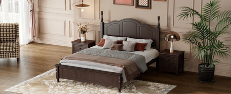 Full Size Dark Walnut Wood Platform Bed Frame - Omega Lifestyles
