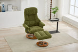 Soft Chenille Recliner Chair With Ottoman And Massage - Omega Lifestyles