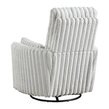 Gray Corduroy Recliner Chair With Swivel Glider And Pillows - Omega Lifestyles