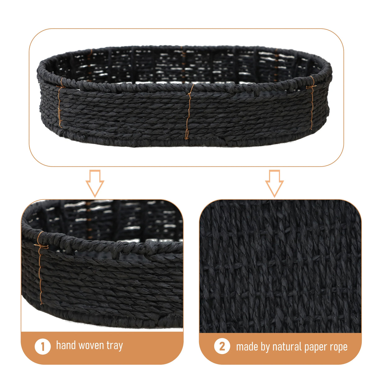 Modern 3-Tier Handwoven Metal Frame Side Table - Omega Lifestyles