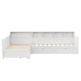 Twin Wood L-Shape Daybed With Storage Drawers - Omega Lifestyles